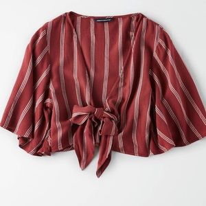 American Eagle Front Tie Crop Top